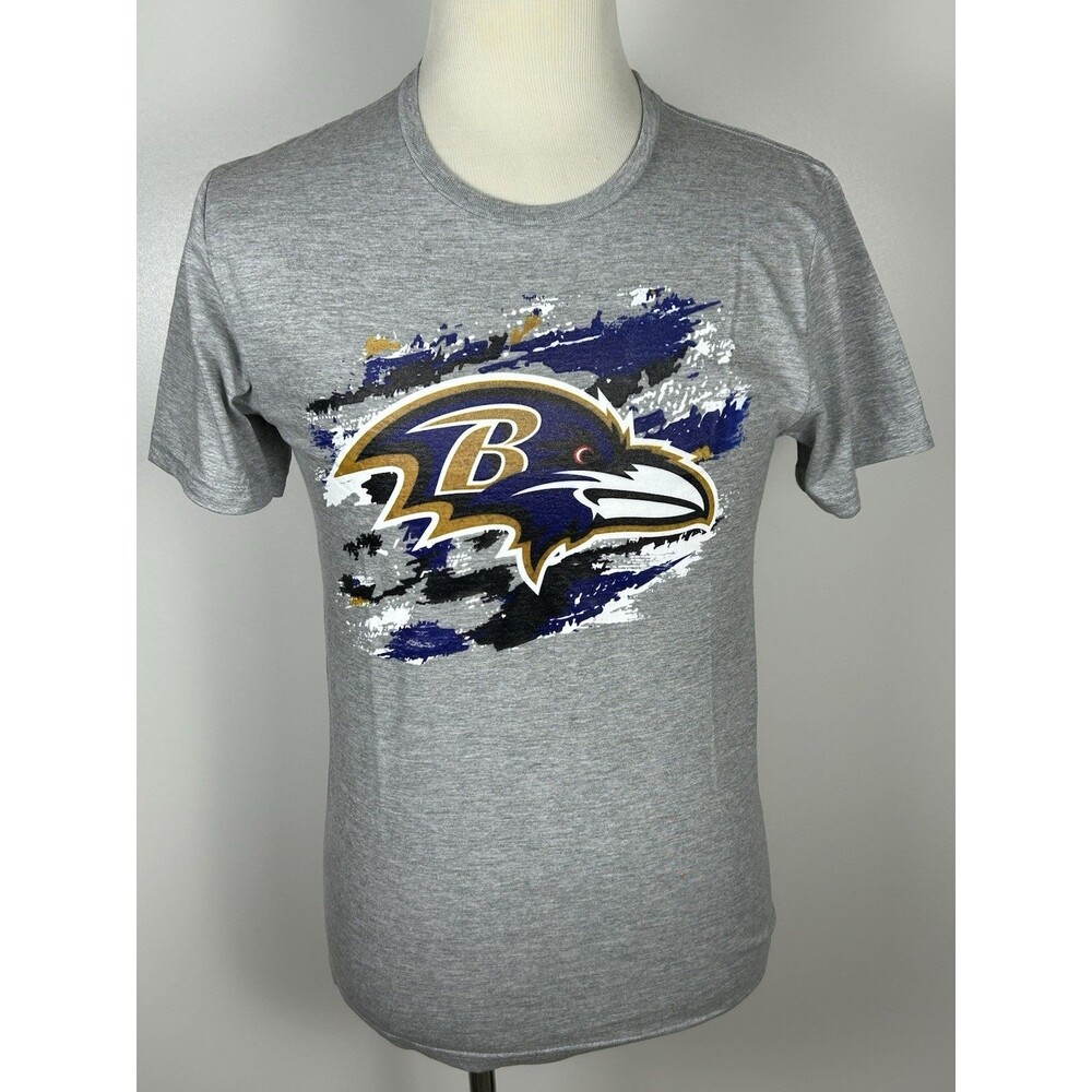 Fanatics Gray Baltimore Ravens Short Sleeve T-shirt Unisex Size Small
